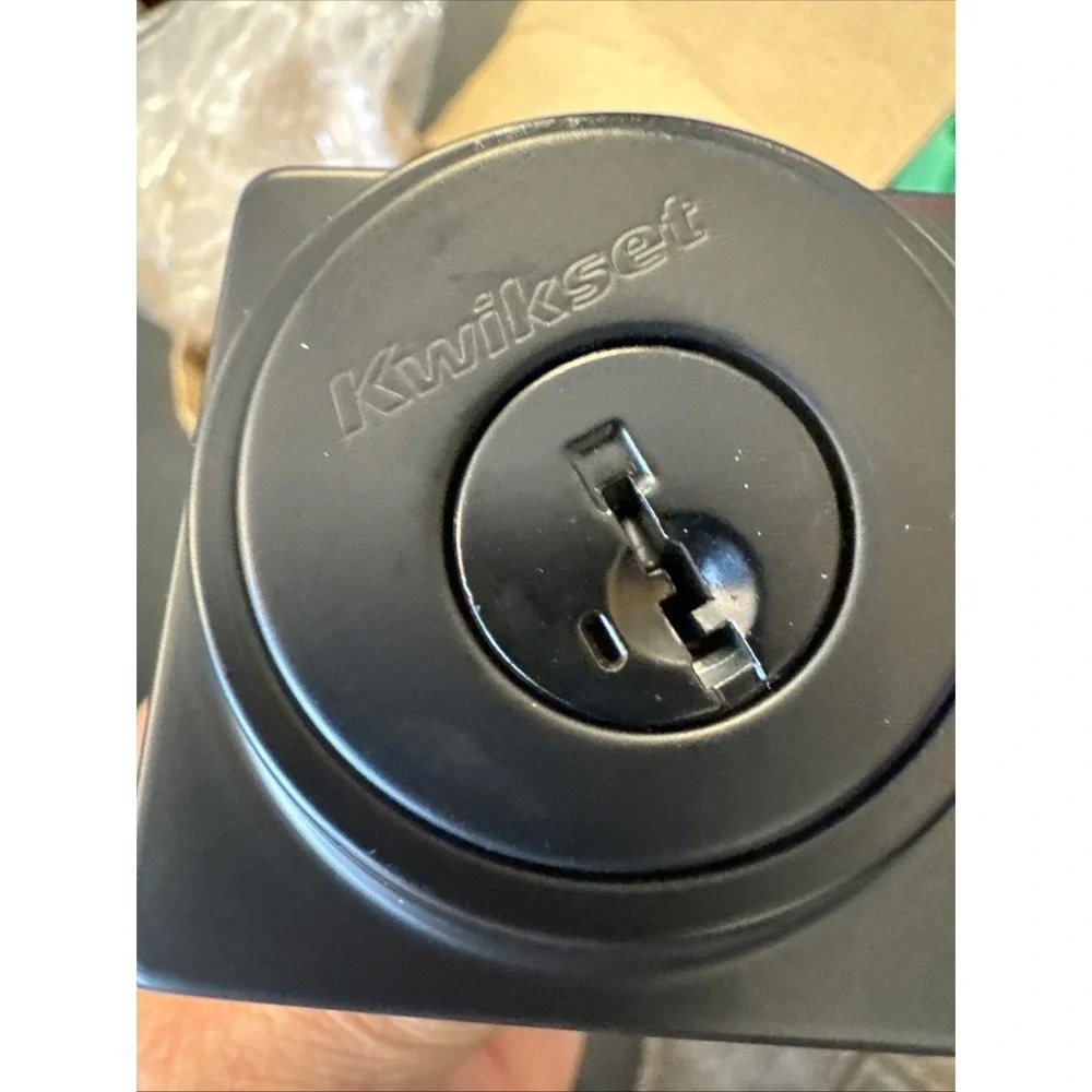 Kwikset 660 Contemporary Deadbolt Deadbolt Matte Black Square Exterior 96600-744